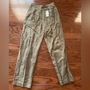 Rafaella High Waist Linen Pant Brown Size 6